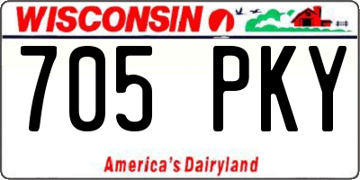 WI license plate 705PKY