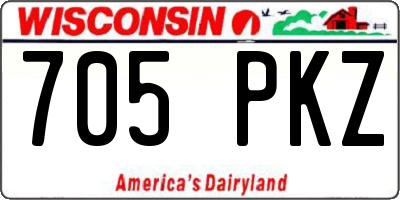 WI license plate 705PKZ