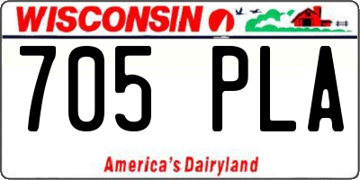 WI license plate 705PLA