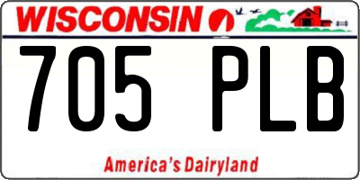 WI license plate 705PLB