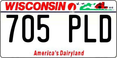 WI license plate 705PLD