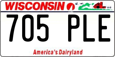 WI license plate 705PLE