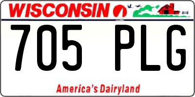 WI license plate 705PLG