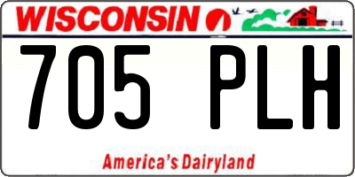 WI license plate 705PLH