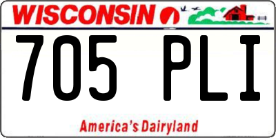 WI license plate 705PLI