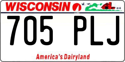 WI license plate 705PLJ