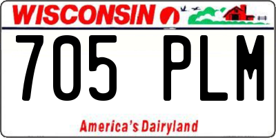 WI license plate 705PLM