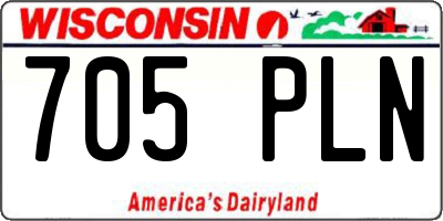 WI license plate 705PLN
