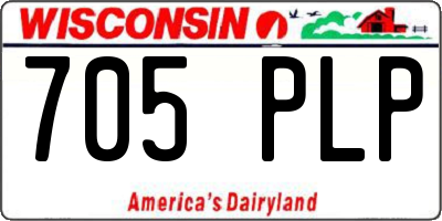 WI license plate 705PLP