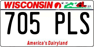 WI license plate 705PLS