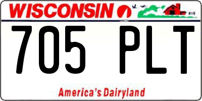 WI license plate 705PLT