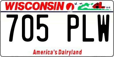 WI license plate 705PLW