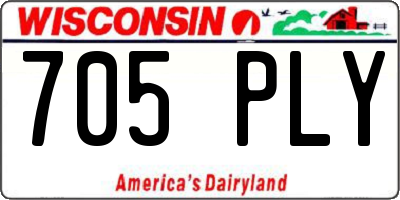 WI license plate 705PLY