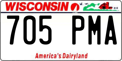 WI license plate 705PMA