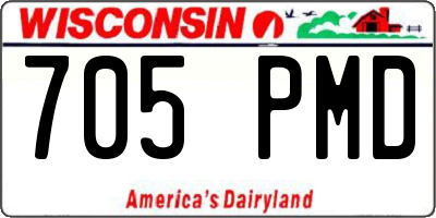 WI license plate 705PMD