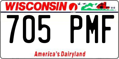 WI license plate 705PMF