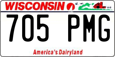 WI license plate 705PMG