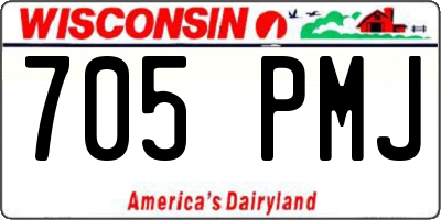 WI license plate 705PMJ