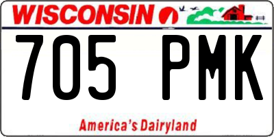 WI license plate 705PMK