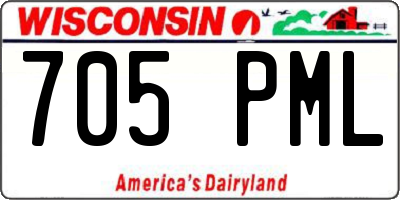 WI license plate 705PML