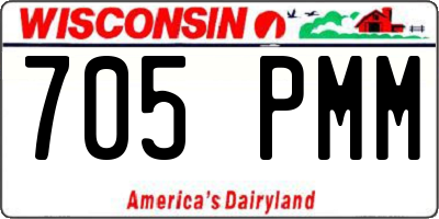 WI license plate 705PMM