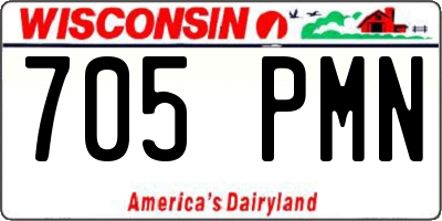 WI license plate 705PMN