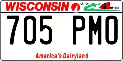WI license plate 705PMO