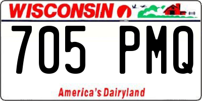 WI license plate 705PMQ