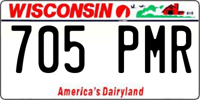 WI license plate 705PMR