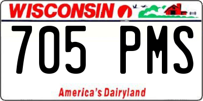 WI license plate 705PMS
