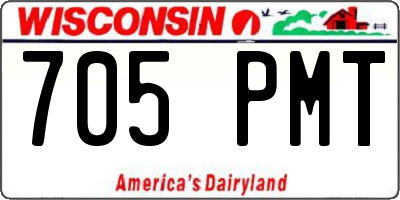 WI license plate 705PMT