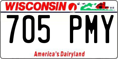 WI license plate 705PMY