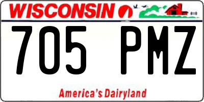 WI license plate 705PMZ