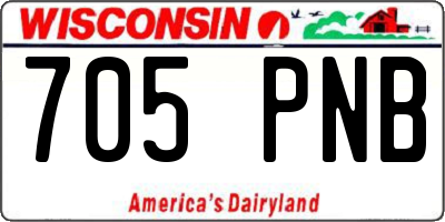 WI license plate 705PNB