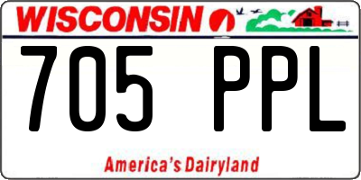WI license plate 705PPL