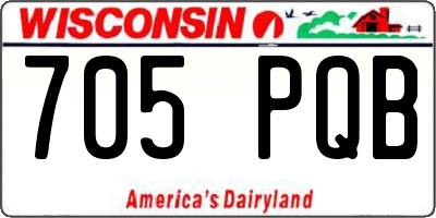 WI license plate 705PQB