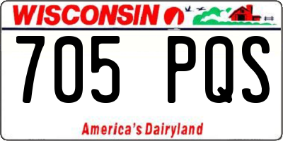 WI license plate 705PQS