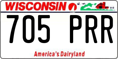 WI license plate 705PRR