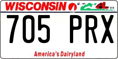 WI license plate 705PRX