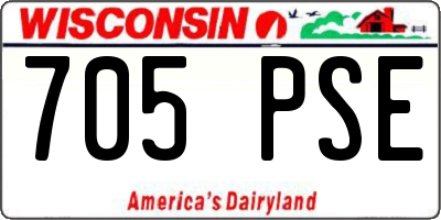 WI license plate 705PSE