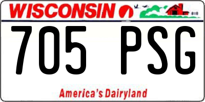 WI license plate 705PSG