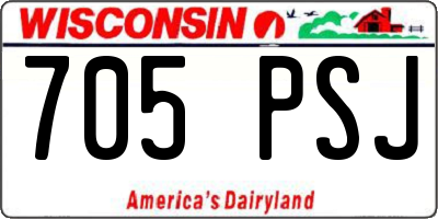 WI license plate 705PSJ