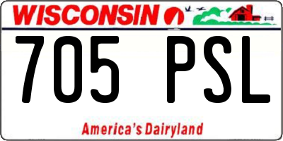 WI license plate 705PSL
