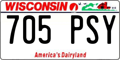 WI license plate 705PSY