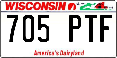 WI license plate 705PTF