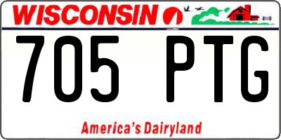 WI license plate 705PTG