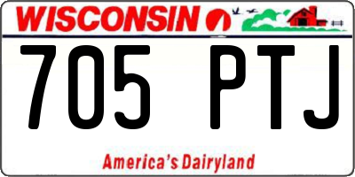 WI license plate 705PTJ