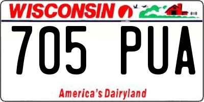 WI license plate 705PUA