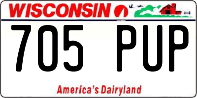 WI license plate 705PUP