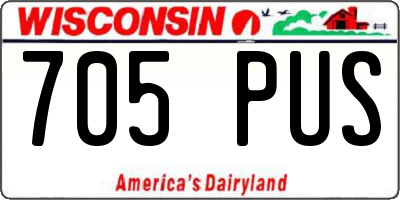 WI license plate 705PUS